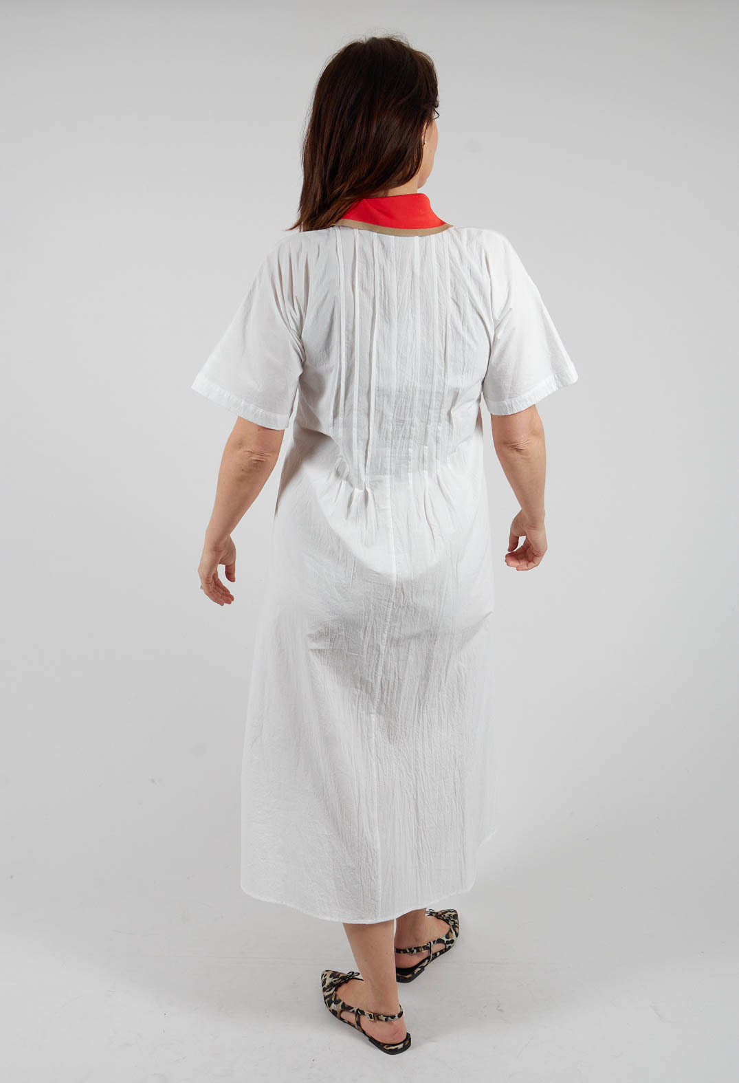 Atlas Cotton Dress in White