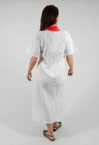 Atlas Cotton Dress in White