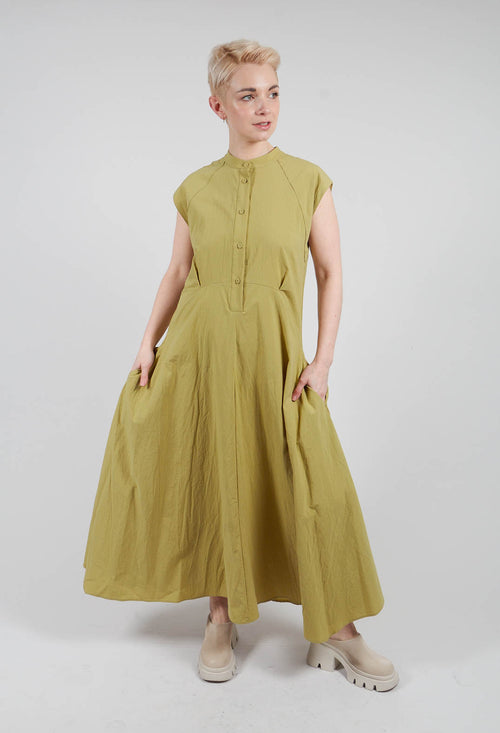 Atlas Cotton Polo Dress in Wasabi