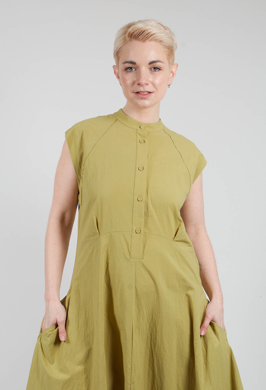 Atlas Cotton Polo Dress in Wasabi