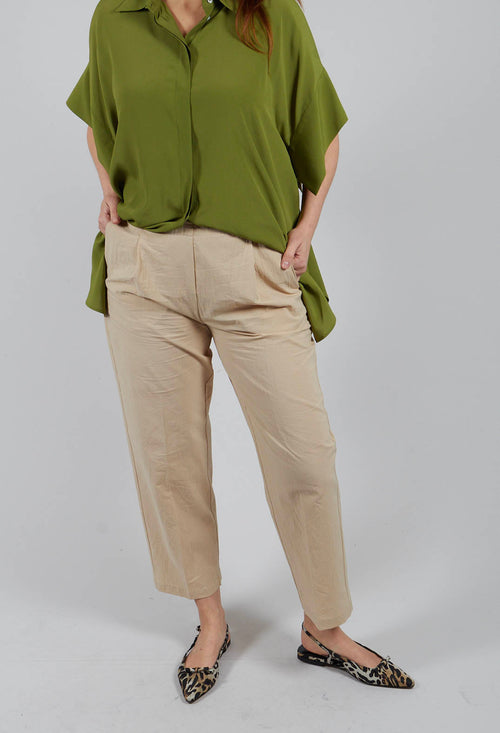 Atlas Cotton Poplin Trousers in Desert Mist