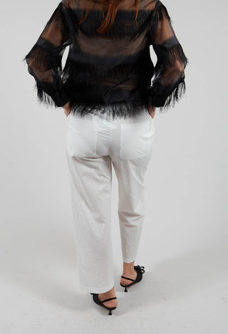 Atlas Cotton Poplin Trousers in White