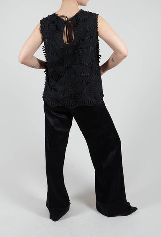 Aura Satin Trousers in Black