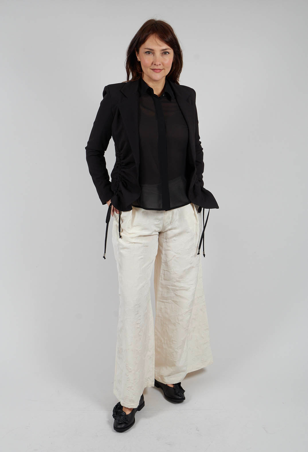 Aysmmetric Jacket in Fluido Black