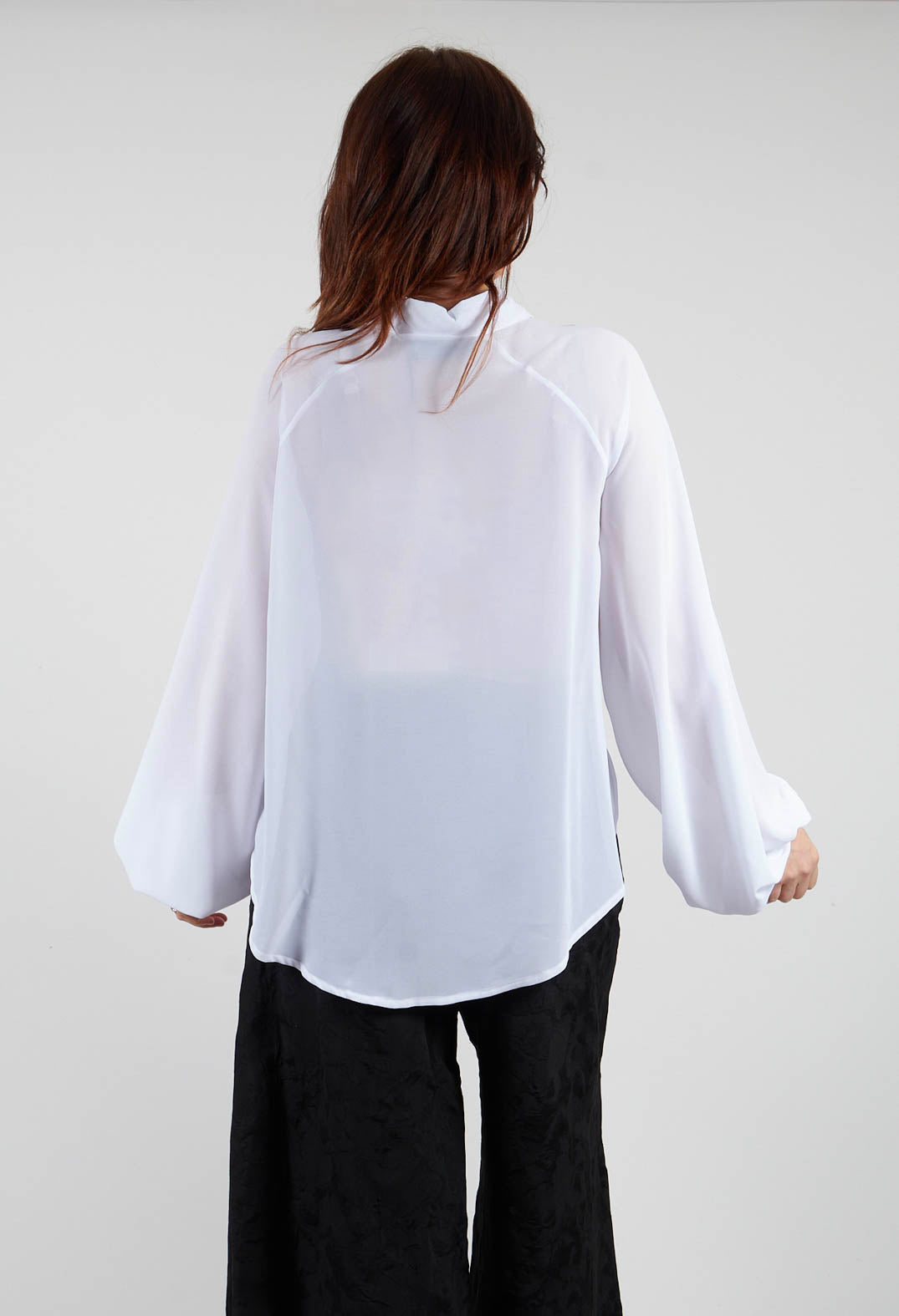 Aysmmetric Shirt in Georgette White