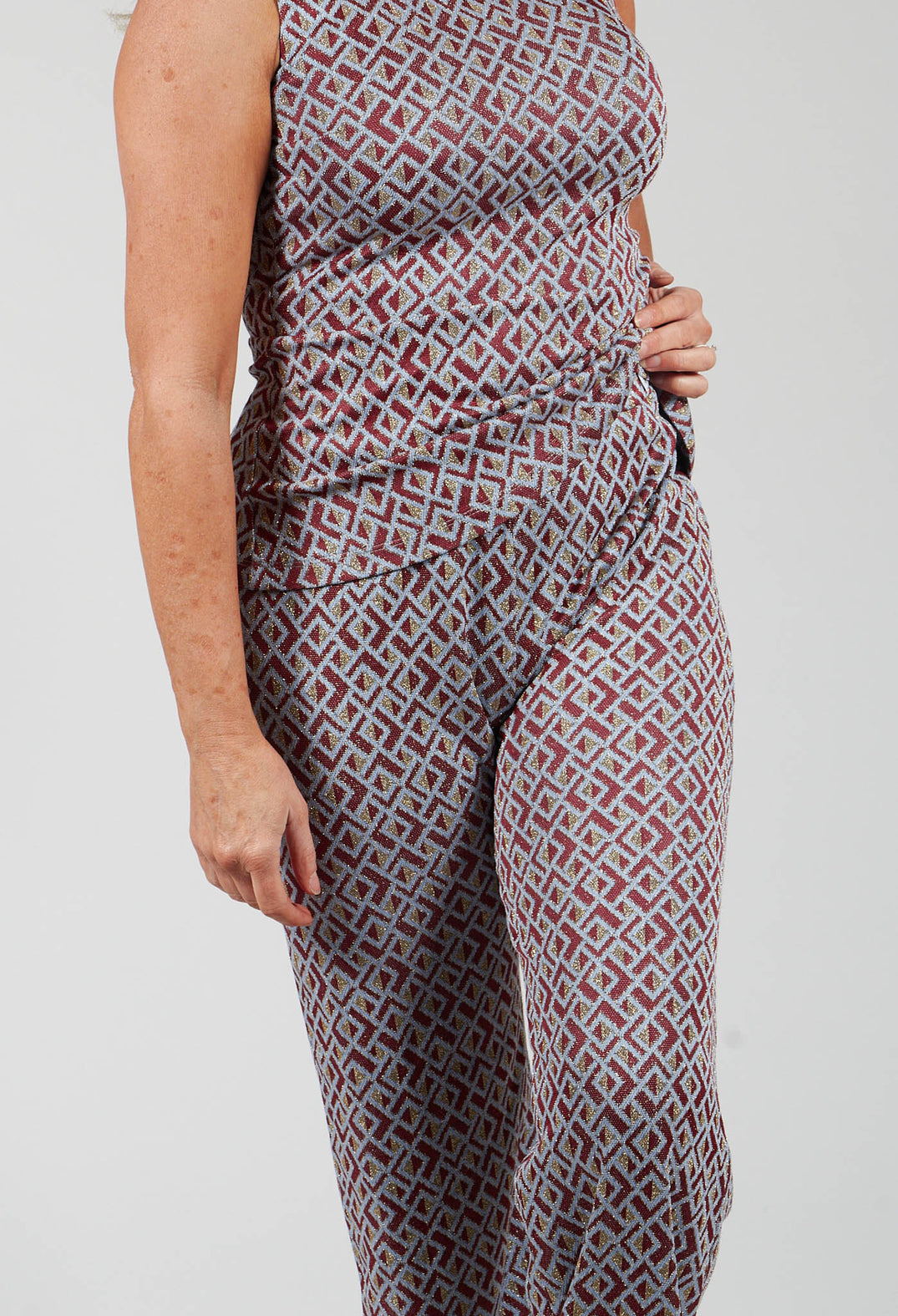 Long High Waisted Straight Trousers in Amber