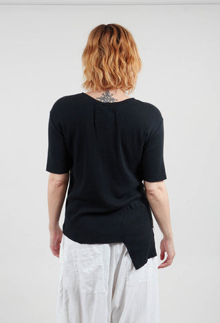 Colmar Jersey T Shirt with Ribbed Effect in Black