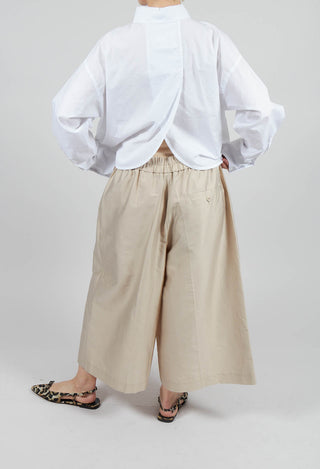 Cropped Wide Leg Trousers in Champagne