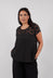 Spot Sheer Short Sleeve Tunic in Black