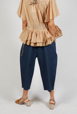 Balloon Leg Trousers in Navy