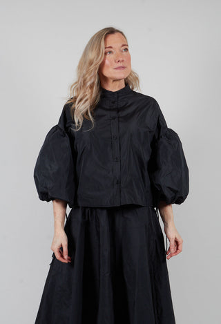 Balloon Sleeve Shirt in Nero