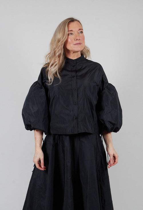Balloon Sleeve Shirt in Nero