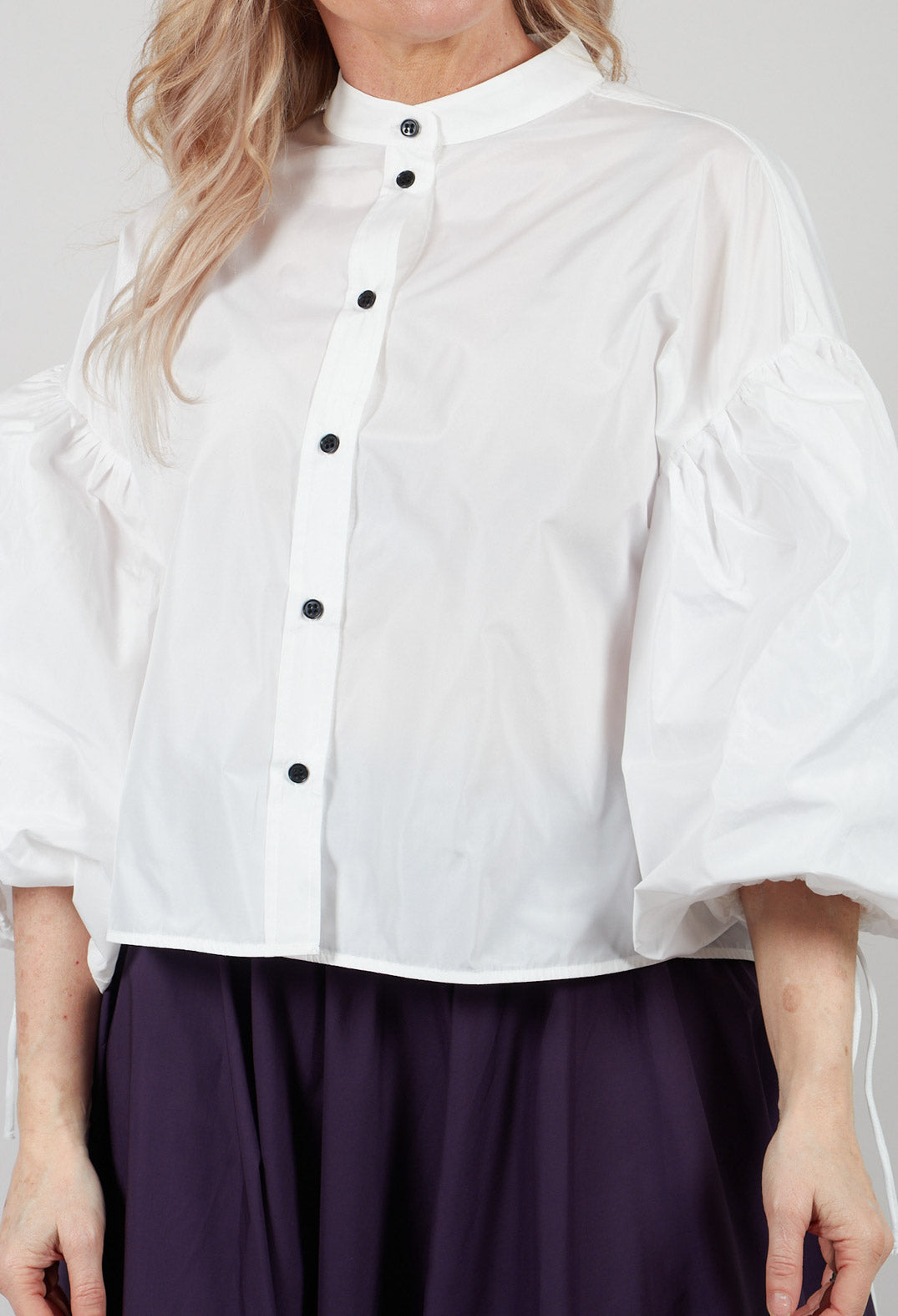Balloon Sleeve Shirt in Off White