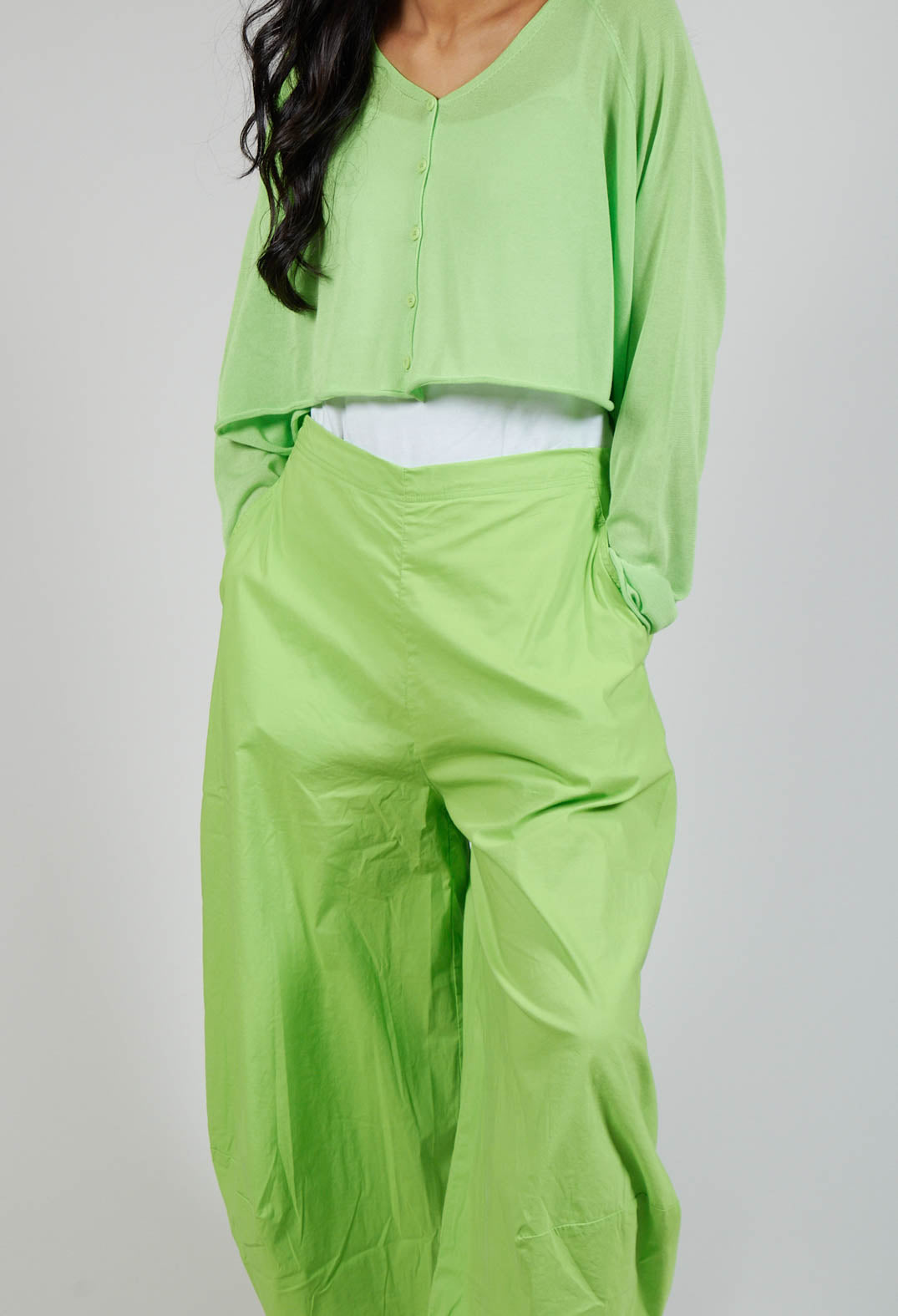 Balloon Style Trousers in Lime