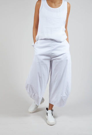 Balloon Style Trousers in White