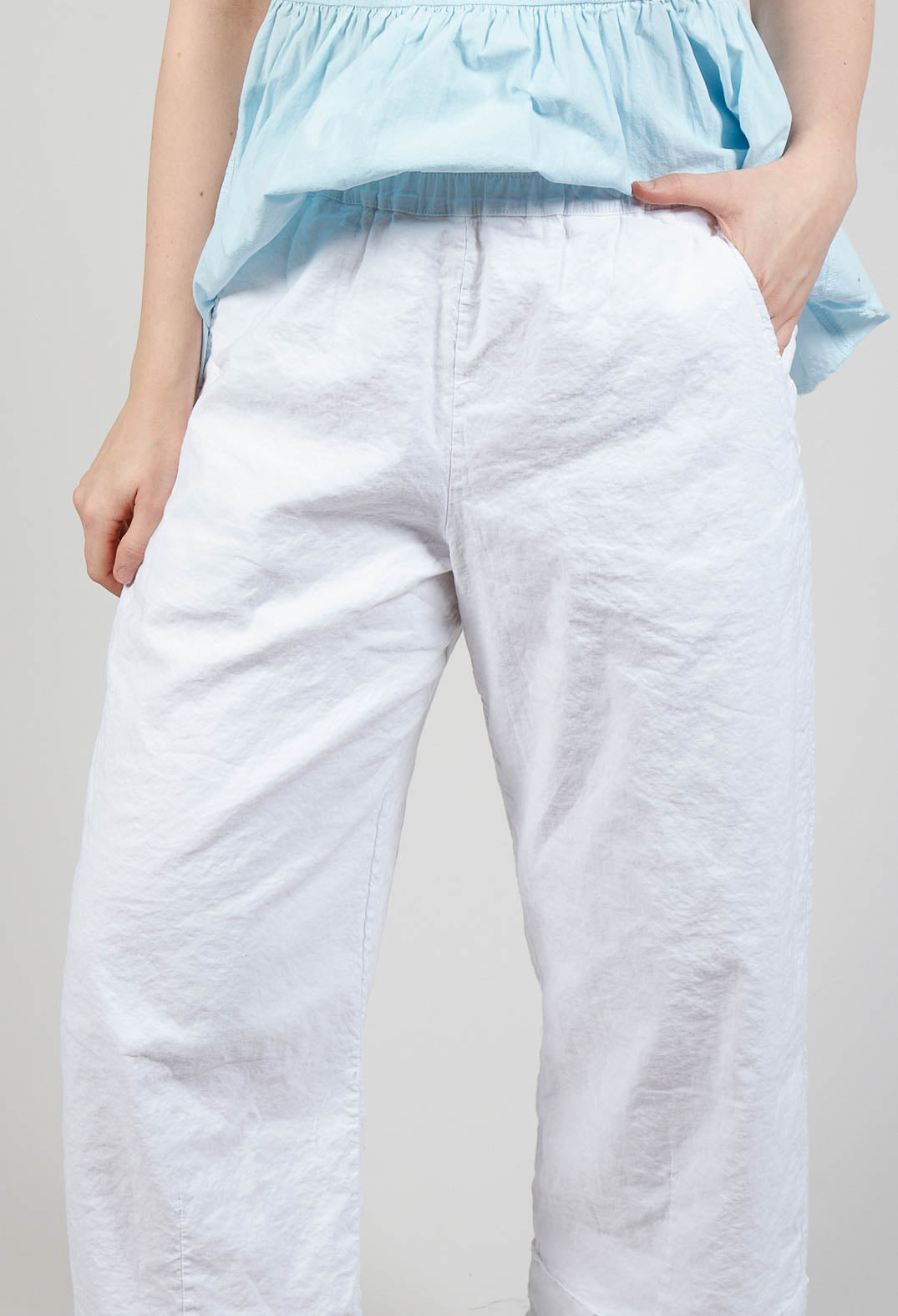 Banded Pants in White