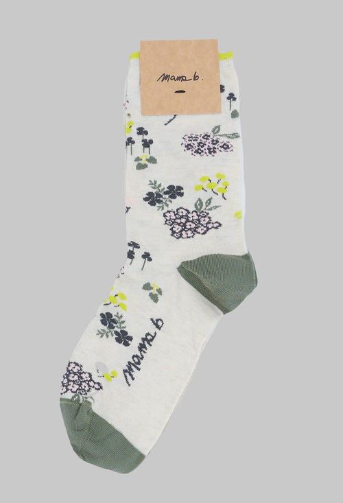 Basso F Floral Socks in Mastice