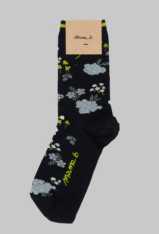 Basso F Floral Socks in Nero