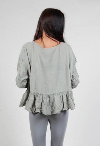 Bauchlos Shirt in Salbei Green