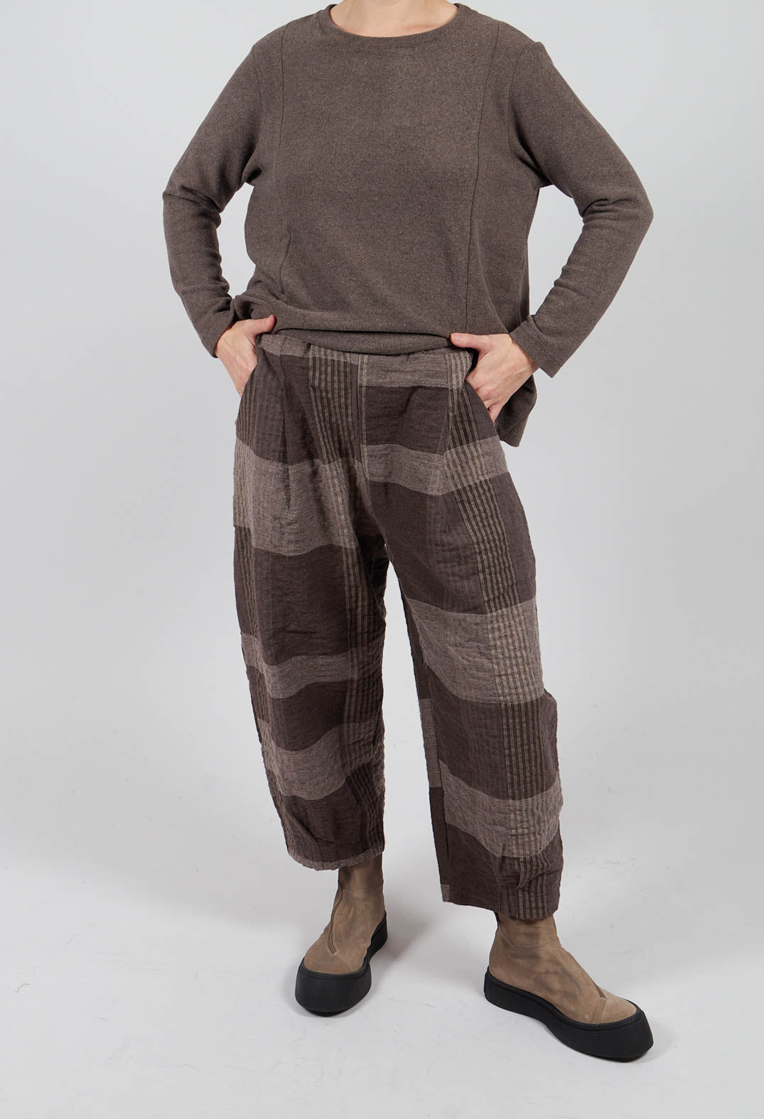 Bianco S Tsant Check Trousers in Rinde