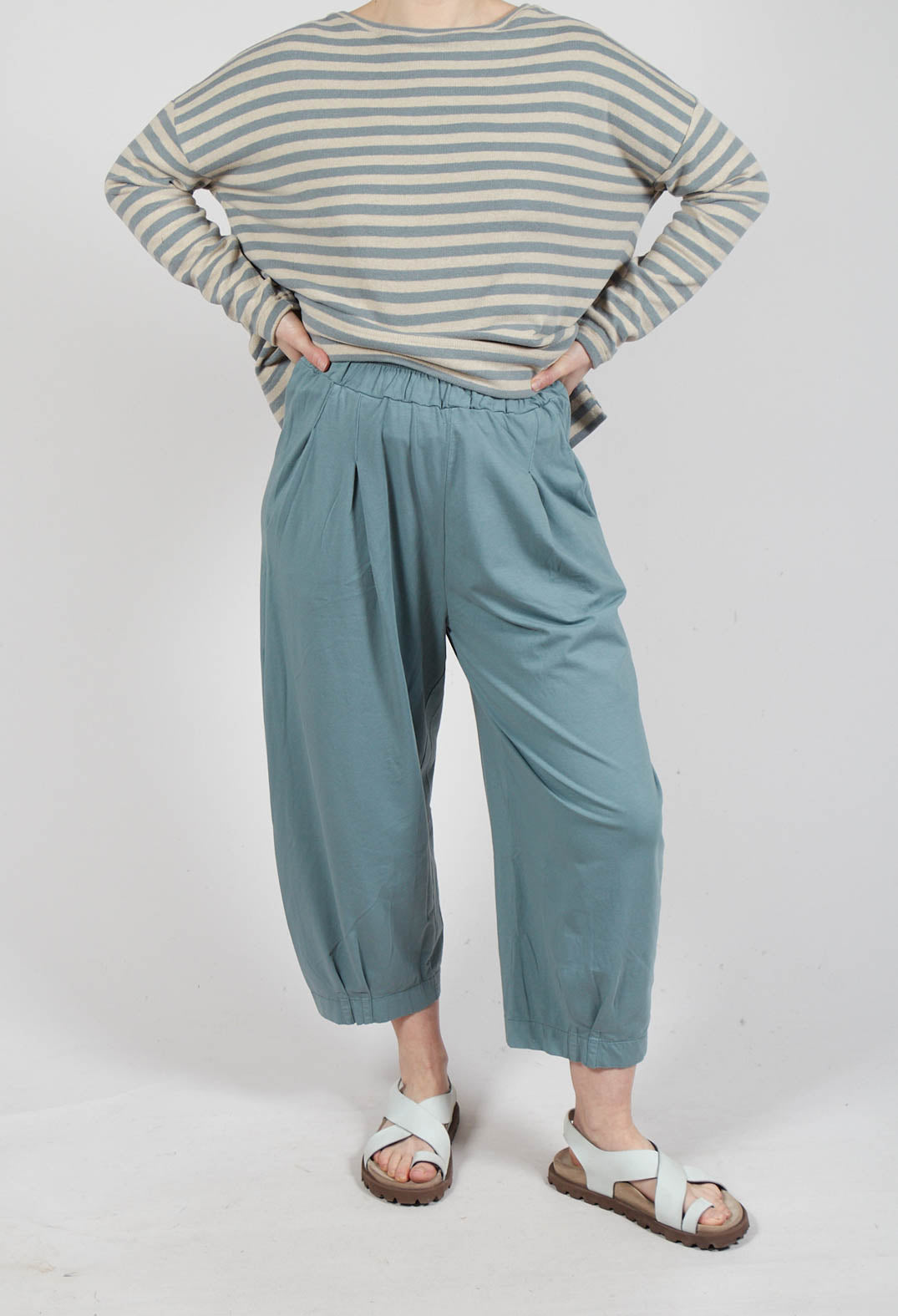 Bianco U Trousers in Lago