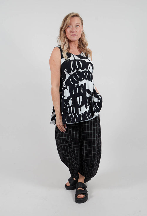 Sleeveless Top in Black Print - 3470802
