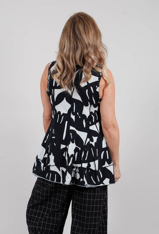 Sleeveless Top in Black Print - 3470802