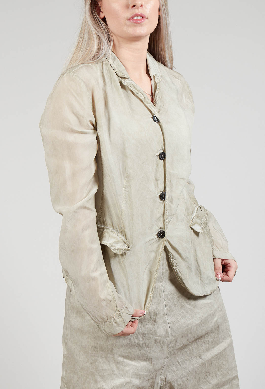 Bleached Jacket in Straw Cloud