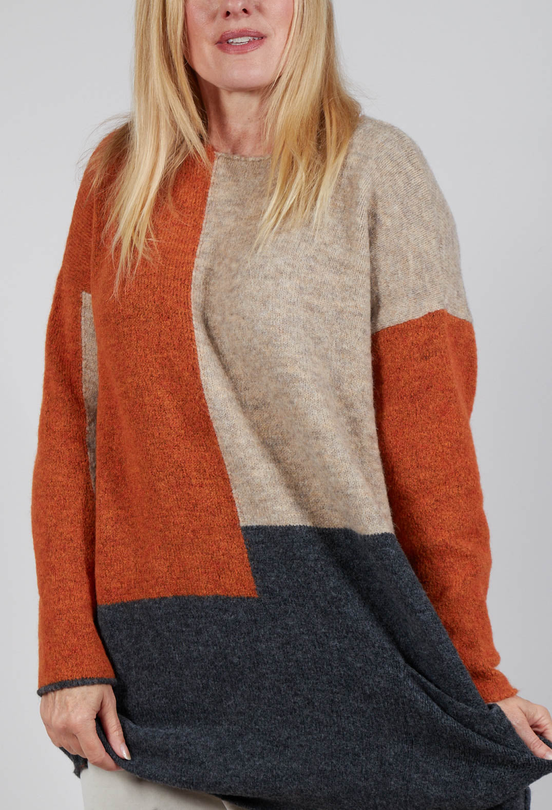 Block Colour Jumper in Zucca Corda