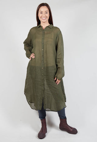Bloomai Shirt Dress in Avocado Green