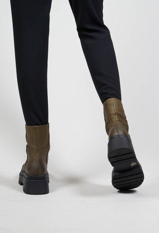 Boots With Front Zip in Gasoline Carciofo