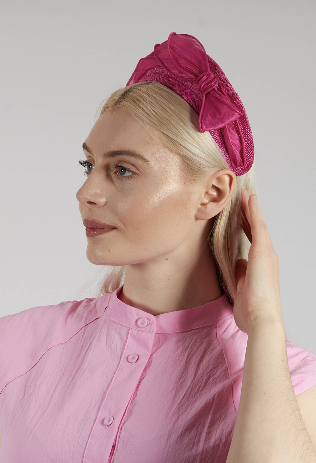 Bow Headband in Magenta