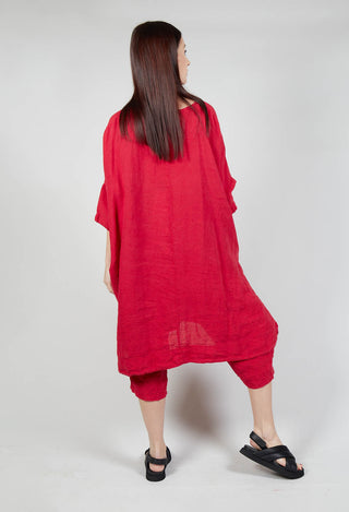 Boxy Fit Linen Dress in Chili