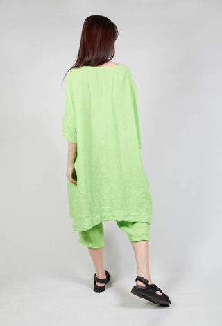 Boxy Fit Linen Dress in Lime