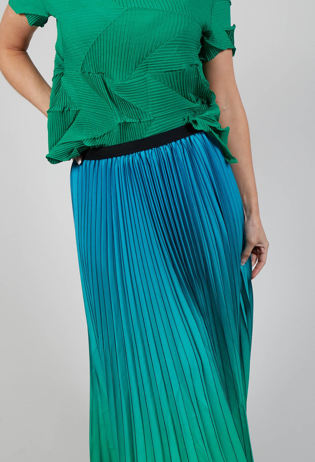 Boxy Skirt in Biscay and Fern