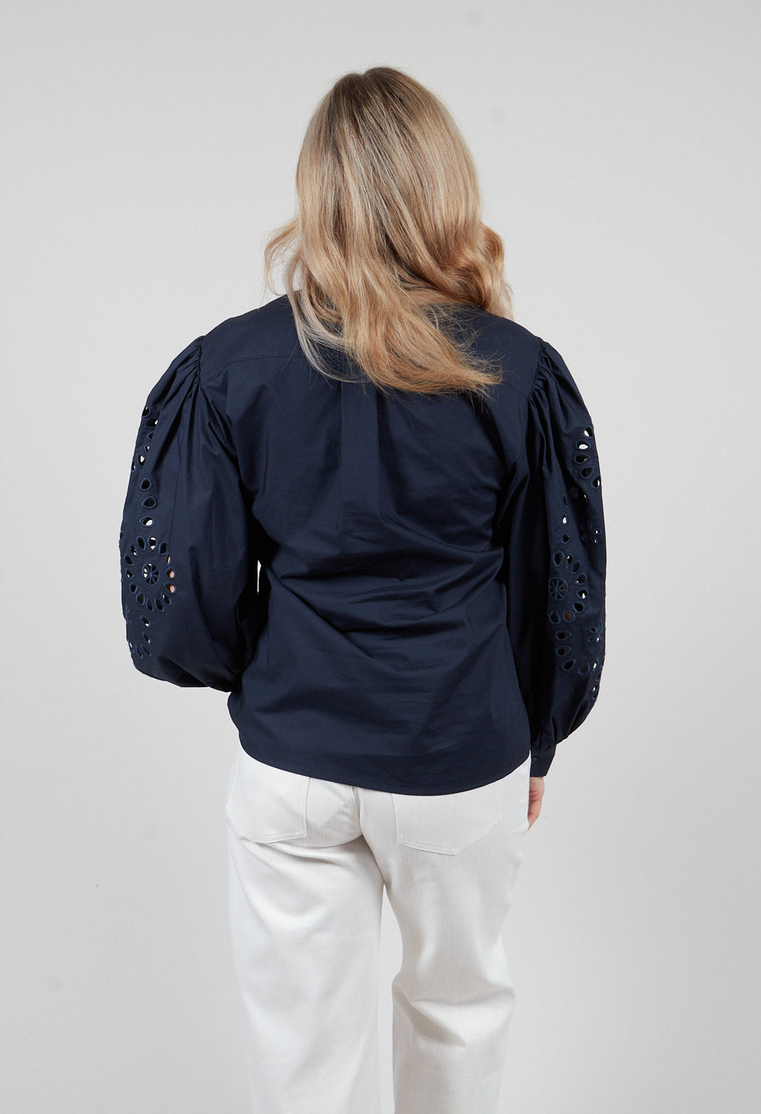 Broderie Anglaise Shirt in Polar Night