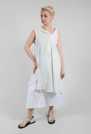 Brom Tunic in White with Black Stripes