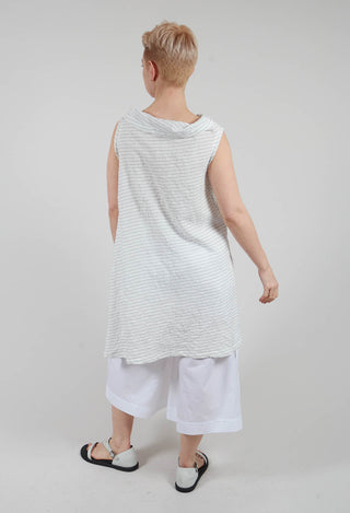 Brom Tunic in White with Black Stripes