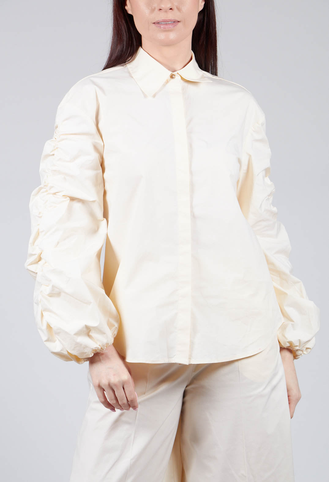 Bubble Sleeve Shirt in Ecru