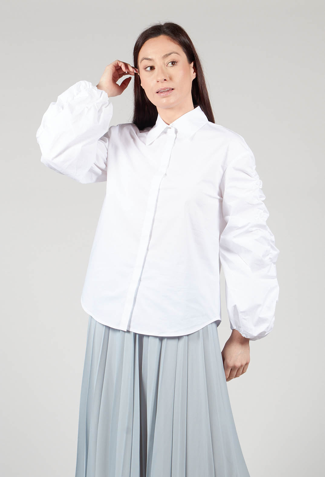 Bubble Sleeve Shirt in Summer White
