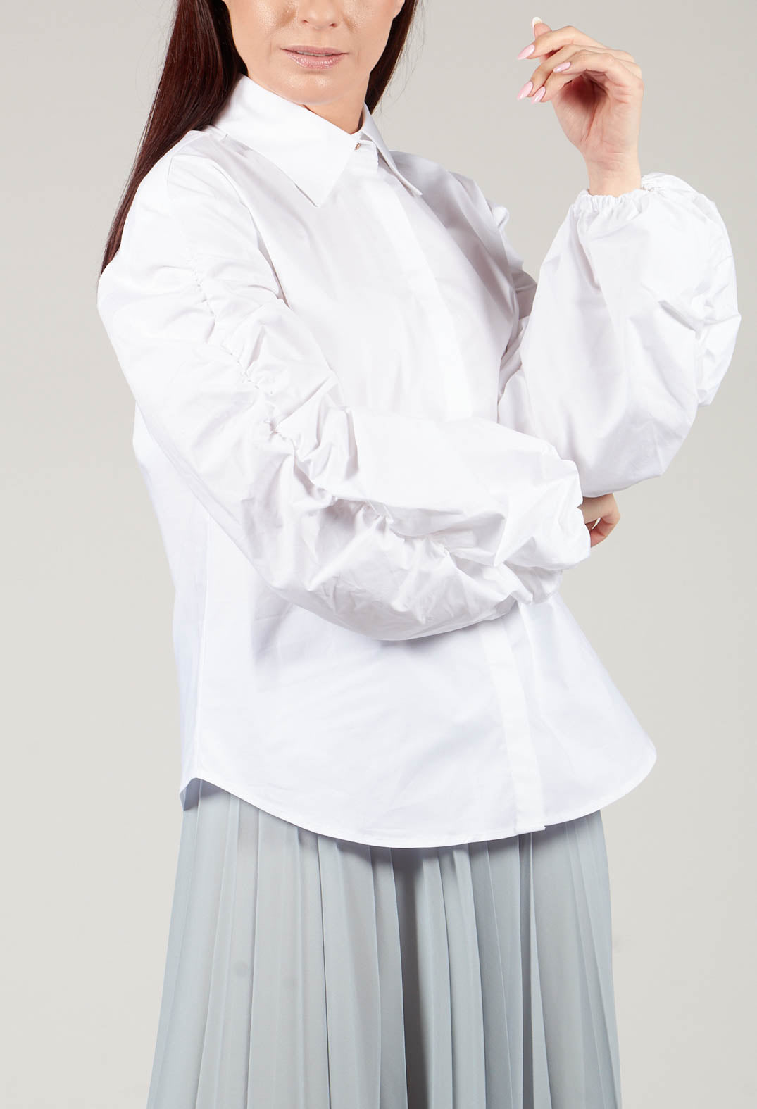Bubble Sleeve Shirt in Summer White