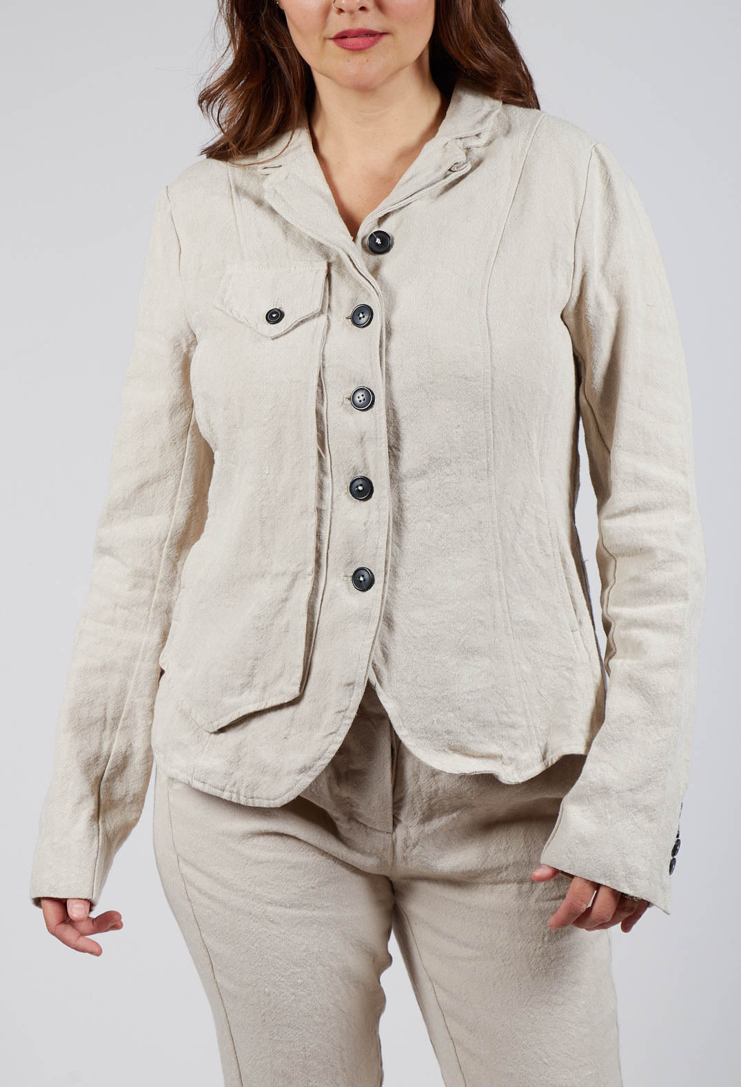 Button Jacket in Bone Mel