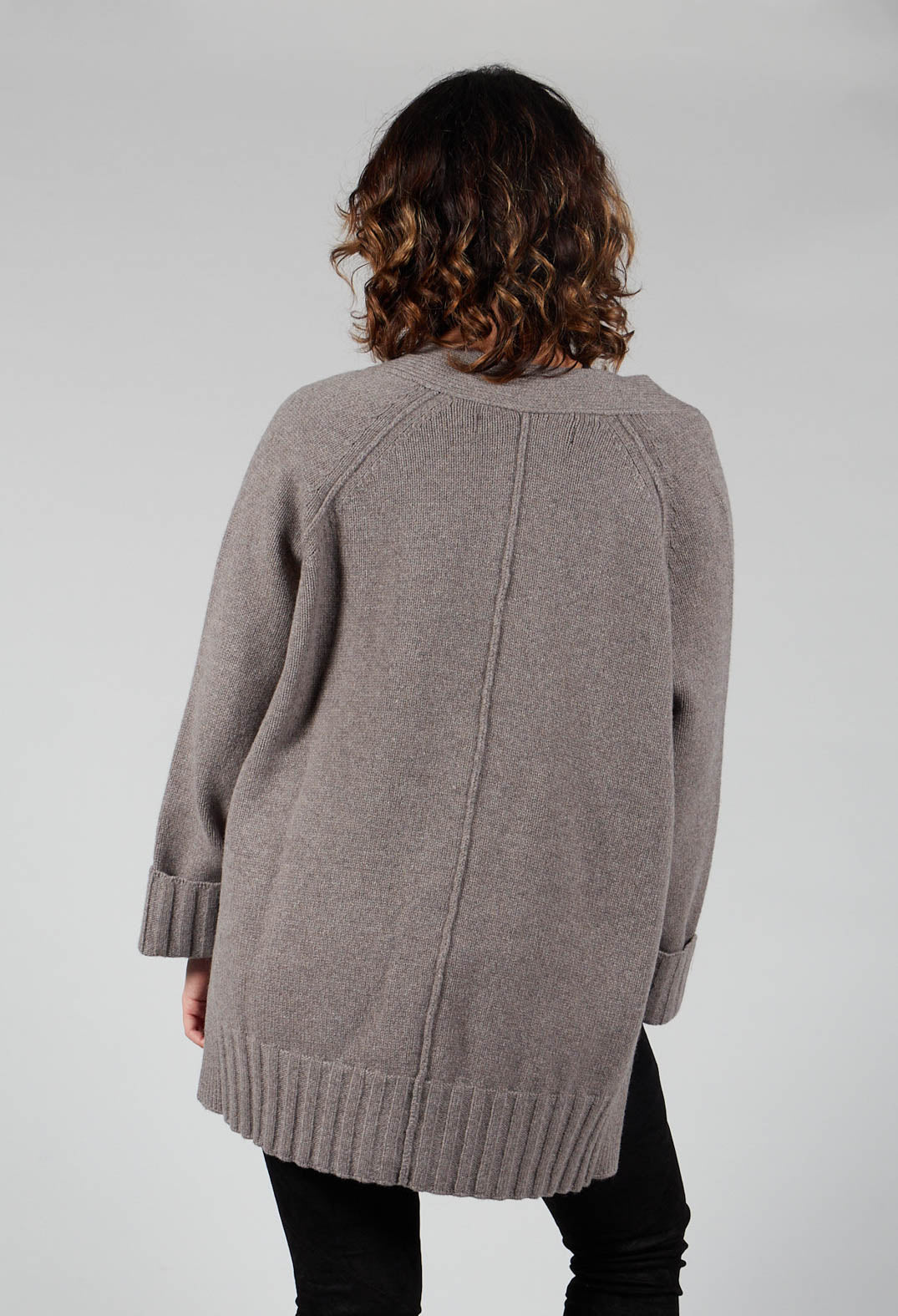 Button Through Cardigan in Taupe
