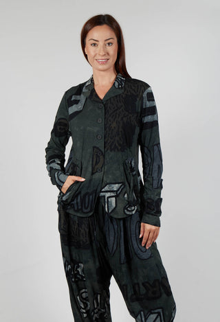 Button Through Jersey Jacket in Camp Print