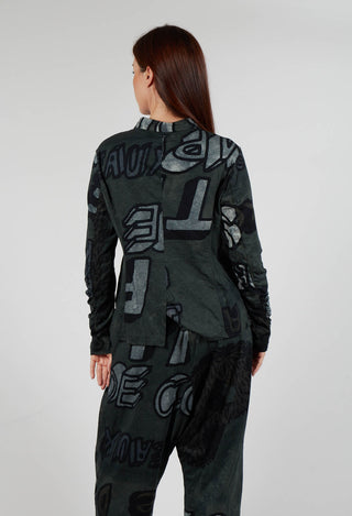 Button Through Jersey Jacket in Camp Print