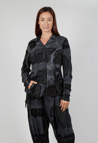 Button Through Jersey Jacket in Rock Print