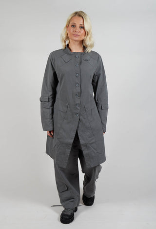 Button Through Utility Coat in Rock