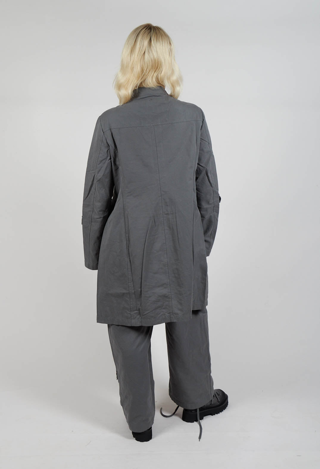 Button Through Utility Coat in Rock