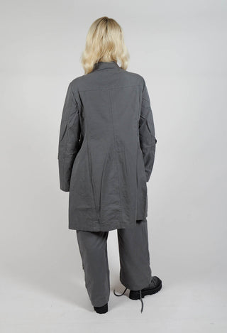 Button Through Utility Coat in Rock