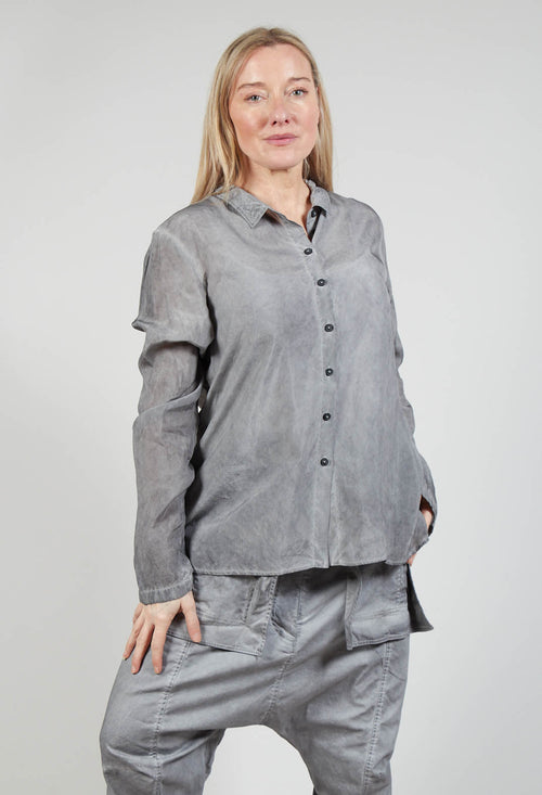 Button-Up Blouse in C.Coal 70% Cloud